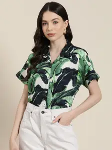Qurvii Comfort Floral Printed Longline Casual Shirt