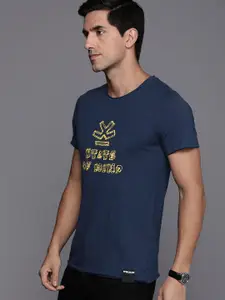 WROGN Men Pure Cotton Brand Logo Printed Slim Fit T-shirt