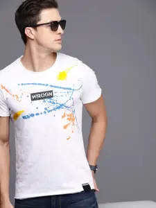 WROGN Graphic Printed Pure Cotton Slim Fit T-shirt