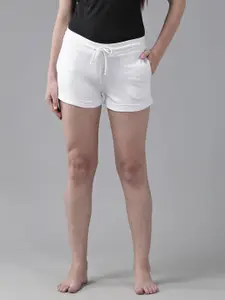 TERRANOVA Women Solid Lounge Shorts with Turn Up Hem