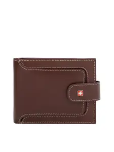 SWISS MILITARY Men Brown Genuine Leather Solid Two Fold Wallet
