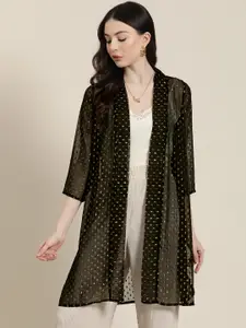 Qurvii Women Printed Longline Shrug
