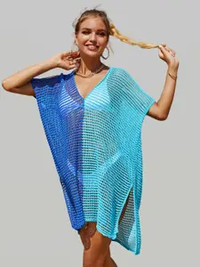 JC Collection Self-Design Colourblocked Swimwear Cover Up Top