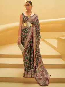 elora Floral Woven Design Zari Pure Silk Bhagalpuri Saree