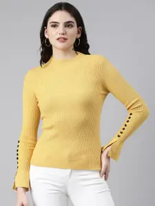 SHOWOFF High Neck Cotton Fitted Top