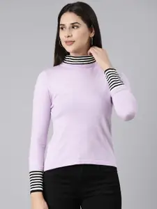 SHOWOFF High Neck Long Sleeves Top