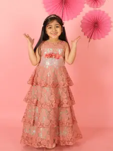 Lil Peacock Sleeveless Lace Tiered Fit & Flare Dress