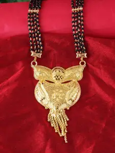 MEENAZ Gold-Plated Long Chain Traditional Beads Pendant Mangalsutra