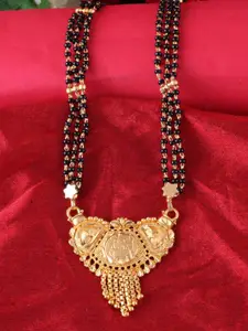MEENAZ Gold-Plated Long Chain Traditional Beads Pendant Mangalsutra