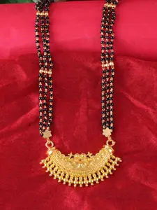 MEENAZ Gold-Plated Long Chain Traditional Beads Pendant Mangalsutra