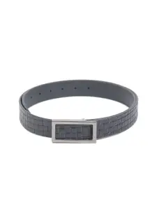 Calvadoss Men Checked Leather Belt