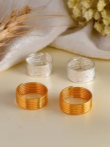 Silvermerc Designs Set of 2 Silver-Plated & Gold-Plated Toe Rings