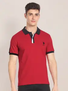 U.S. Polo Assn. Polo Collar Regular Sleeves Cotton Casual Slim Fit T-shirt