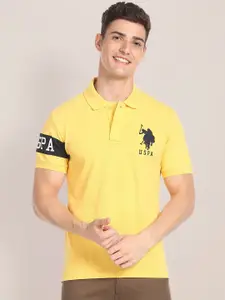U.S. Polo Assn. Pique Half Sleeve Pure Cotton Slim Fit Polo T-shirt