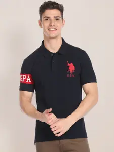 U.S. Polo Assn. Pique Half Sleeve Pure Cotton Slim Fit Polo T-shirt