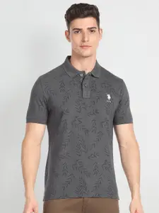 U.S. Polo Assn. Denim Co. Conversational Printed Polo Collar Pure Cotton T-Shirt