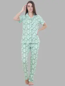 FLOSBERRY Floral Printed Cotton Night suit