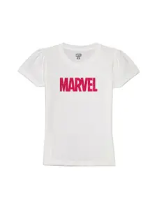 Wear Your Mind Girls Marvel Printed Pure Cotton T-shirt