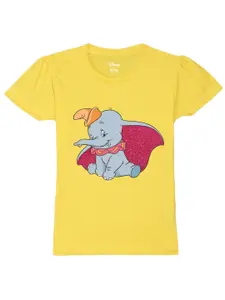 Wear Your Mind Girls Dumbo Printed Pure Cotton T-shirt