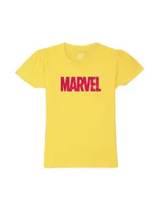 Wear Your Mind Girls Cotton Marvel Typography Printed T-shirt