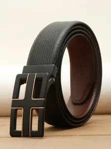 Teakwood Leathers Men Textured Reversible Formal Belt