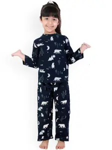 BAESD Girls Conversational Printed Night suit
