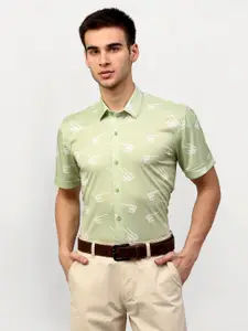 JAINISH Spread Collar Classic Fit Abstract Printed Cotton Formal Shirt