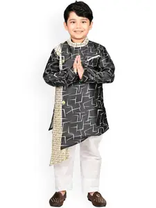 BAESD Boys Abstract Printed Regular Kurta with Pyjamas