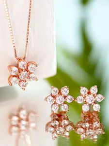 Zavya Rose Gold-Plated 925 Sterling Silver Pendants with Chains