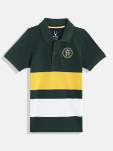 Allen Solly Junior Boys Striped Polo Collar Pure Cotton T-shirt