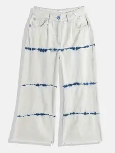 Allen Solly Junior Girls Wide Leg Bleached Stretchable Jeans