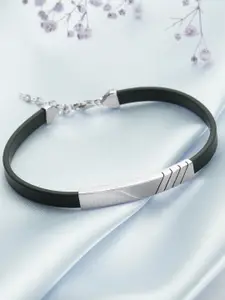 Zavya Men Sterling Silver Rhodium-Plated Bangle-Style Bracelet