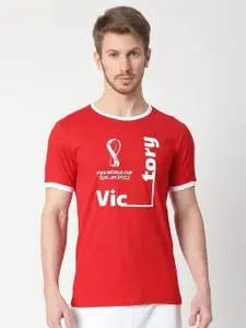 FanCode FIFA World-Cup Typography Printed Cotton Bio Finish T-shirt