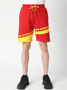 FanCode Men Typography Printed Cotton Sports Shorts