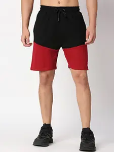 FanCode Men Colourblocked Cotton Shorts