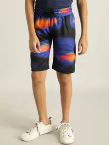 Indian Terrain Boys Abstract Printed Mid-Rise Pure Cotton Regular Shorts