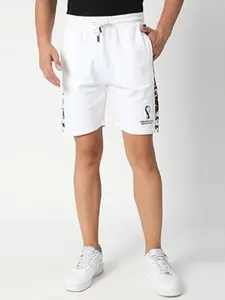 FanCode Men Printed Mid Rise Regular Fit Cotton Sports Shorts