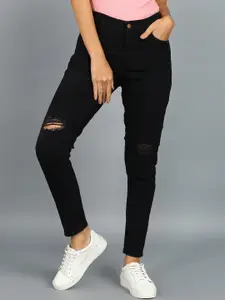 Urbano Fashion Women Skinny Fit Mildly Distressed Stretchable Jeans