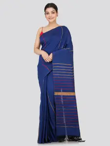 PinkLoom Striped Woven Design Pure Cotton Saree