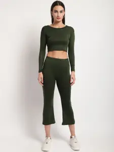Miaz Lifestyle Pure Cotton Cropped Top and Trousers Co-Ords