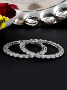 Voylla Silver-Plated & CZ-Studded Bangle