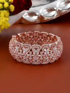 Voylla Rose Gold-Plated & Stone-Studded Bangle