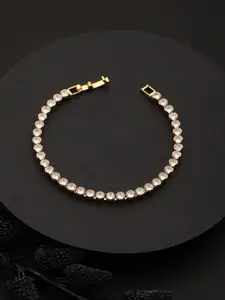 PRITA BY PRIYAASI Women American Diamond Gold-Plated Link Bracelet