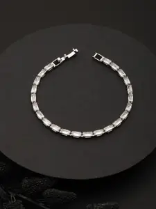 PRITA BY PRIYAASI Women American Diamond Silver-Plated Link Bracelet