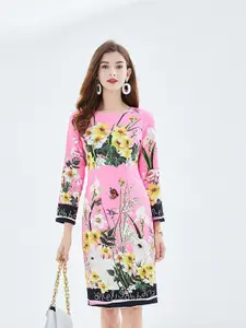 JC Collection Pink Floral Print Fit & Flare Dress