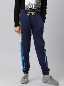 Indian Terrain Boys Printed Mid-Rise Cotton Joggers