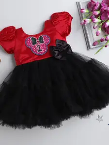 Pink Chick Girls Embellished Satin Fit & Flare Tulle Dress