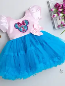 Pink Chick Girls Embellished Satin Fit & Flare Tulle Dress