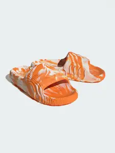 ADIDAS Originals ADIDAS Originals Men Orange & White Printed Sliders