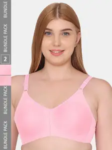 Souminie Pack Of 2 Everyday Cotton Bra All day Comfort Half Coverage Non Padded
